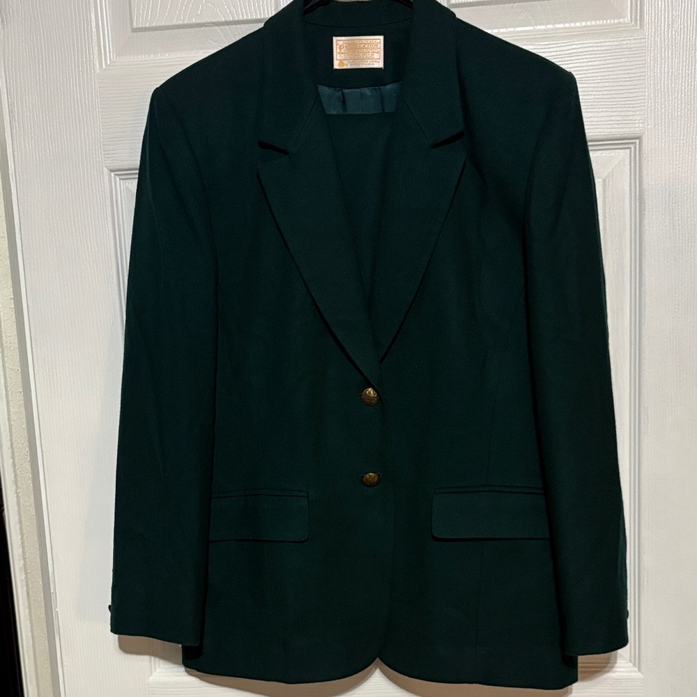 Pendleton Dark Green Women's 2 Pc Blazer Pantsuit
